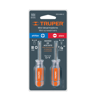 Duo of Mini Screwdrivers With Acetate Handles, TRUPER