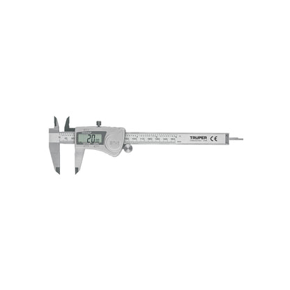 Digital Vernier Caliper, Stainless Steel, 6" Standard and Millimeter, TRUPER