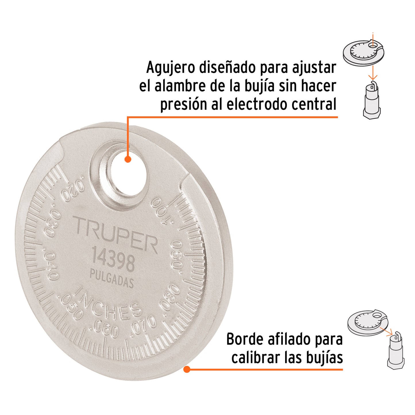 Round Spark Plug Gauge, TRUPER