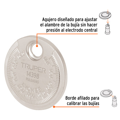 Round Spark Plug Gauge, TRUPER