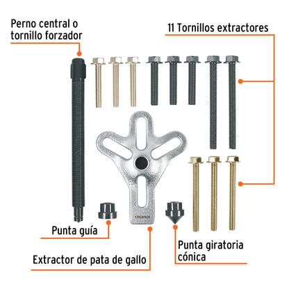 Crow's Foot Extractor, 15 Pieces, TRUPER