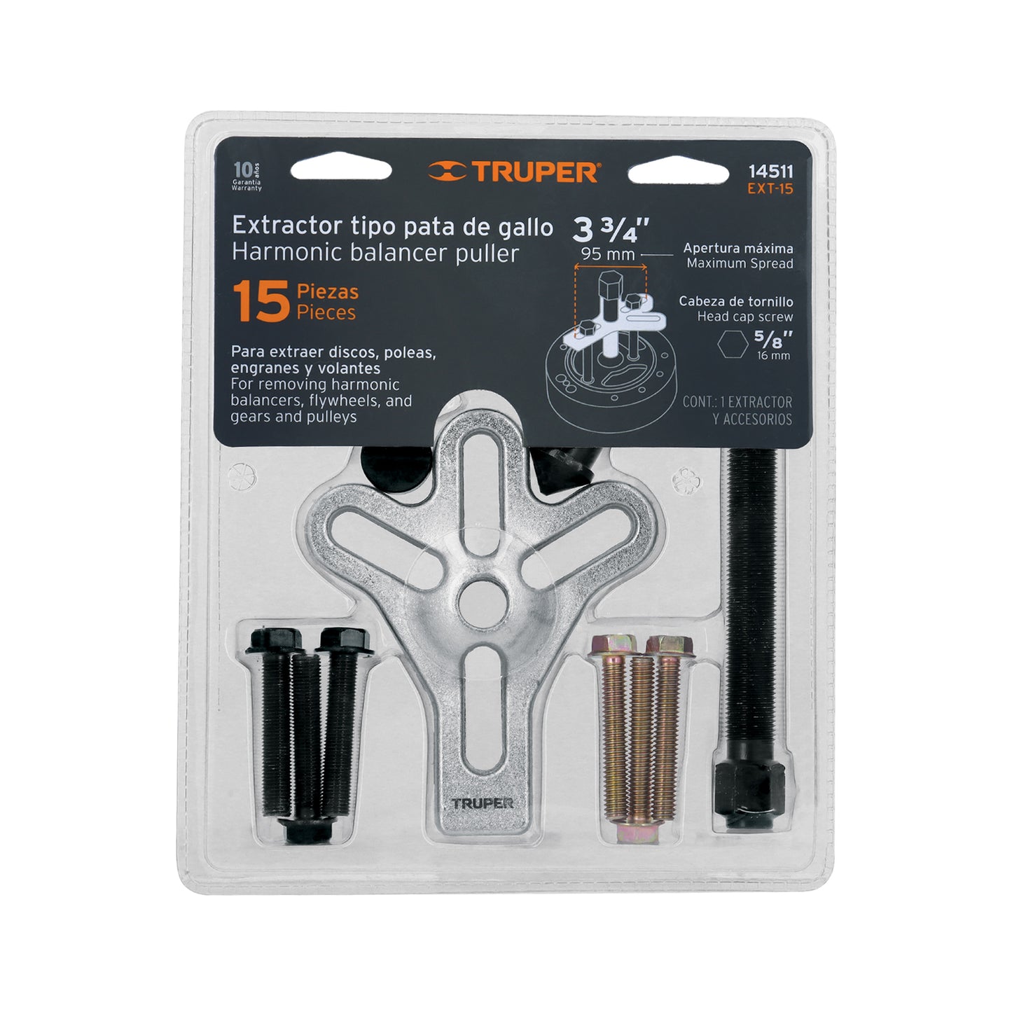 Crow's Foot Extractor, 15 Pieces, TRUPER
