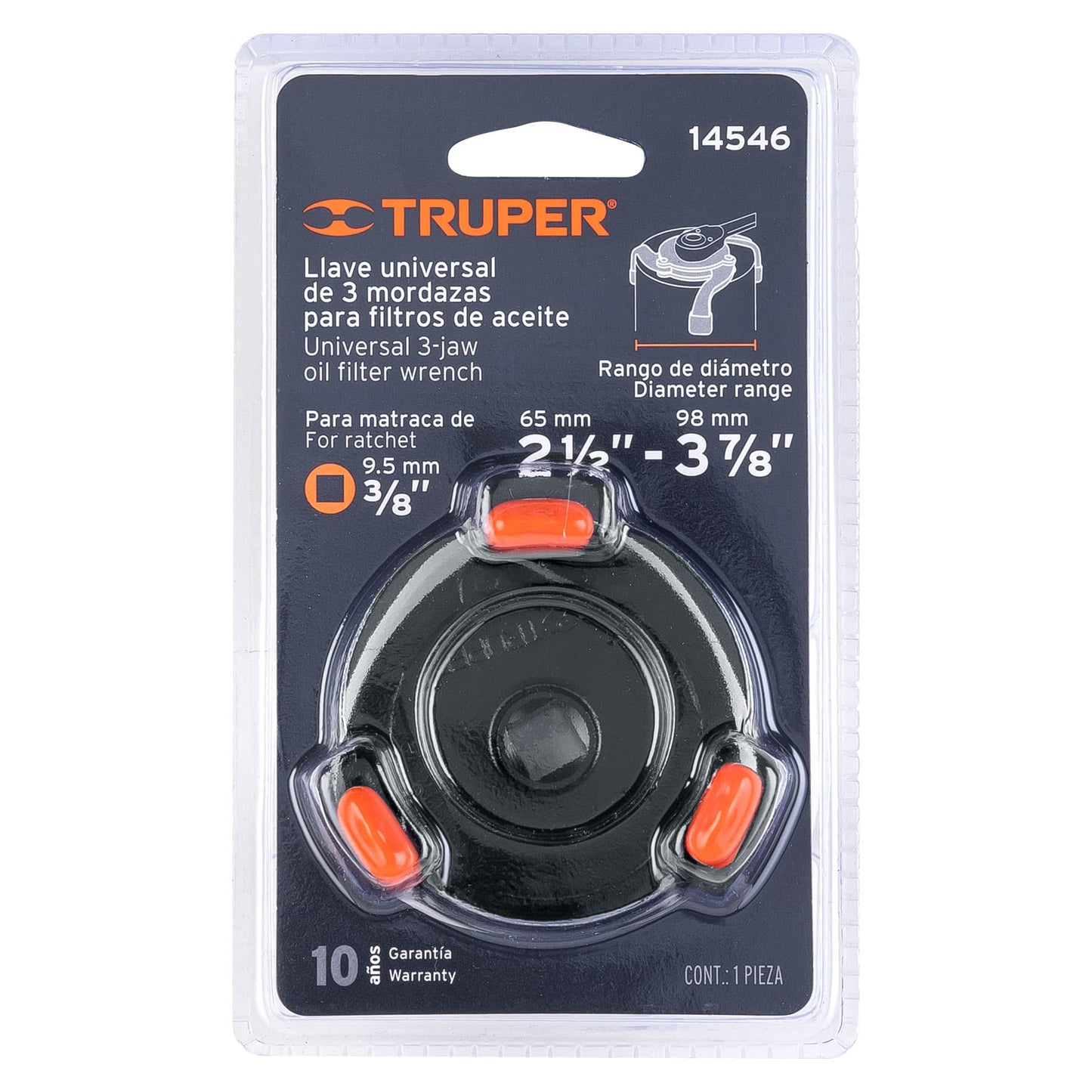 Universal Oil Filter Wrench 2-1/2" to 3-7/8" TRUPER