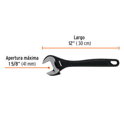 Adjustable wrench (parrot wrench) 12" professional blued finish "TRUPER"