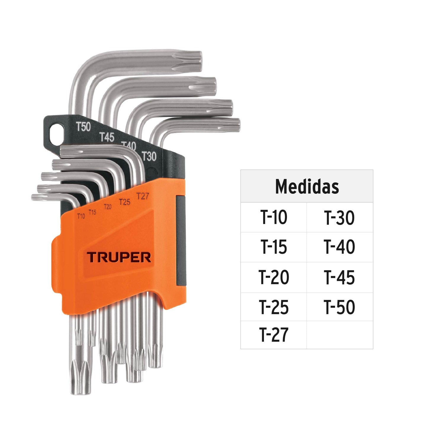 Torx Key Set With Fold-Down Organizer, 9-Piece TRUPER