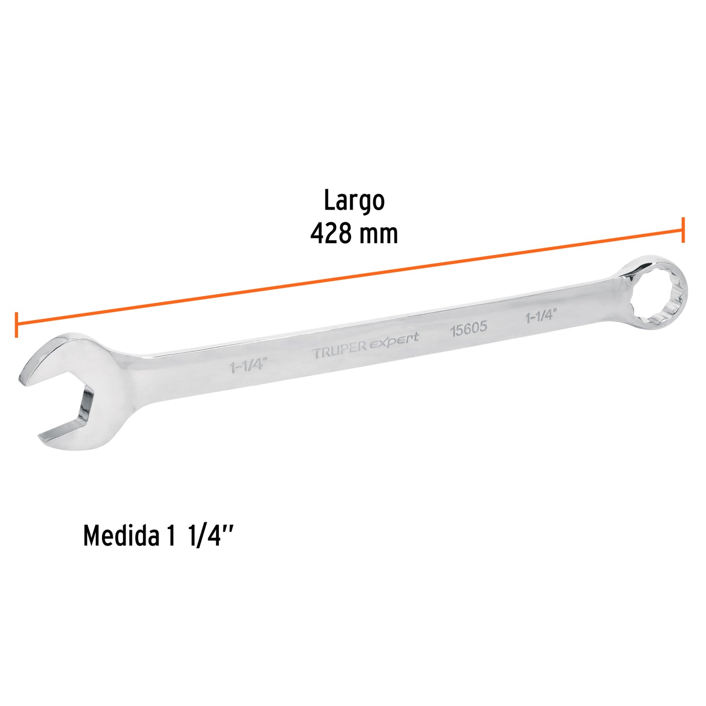 Extra-long combination wrench 1-1/4" x 428 mm long "TRUPER"