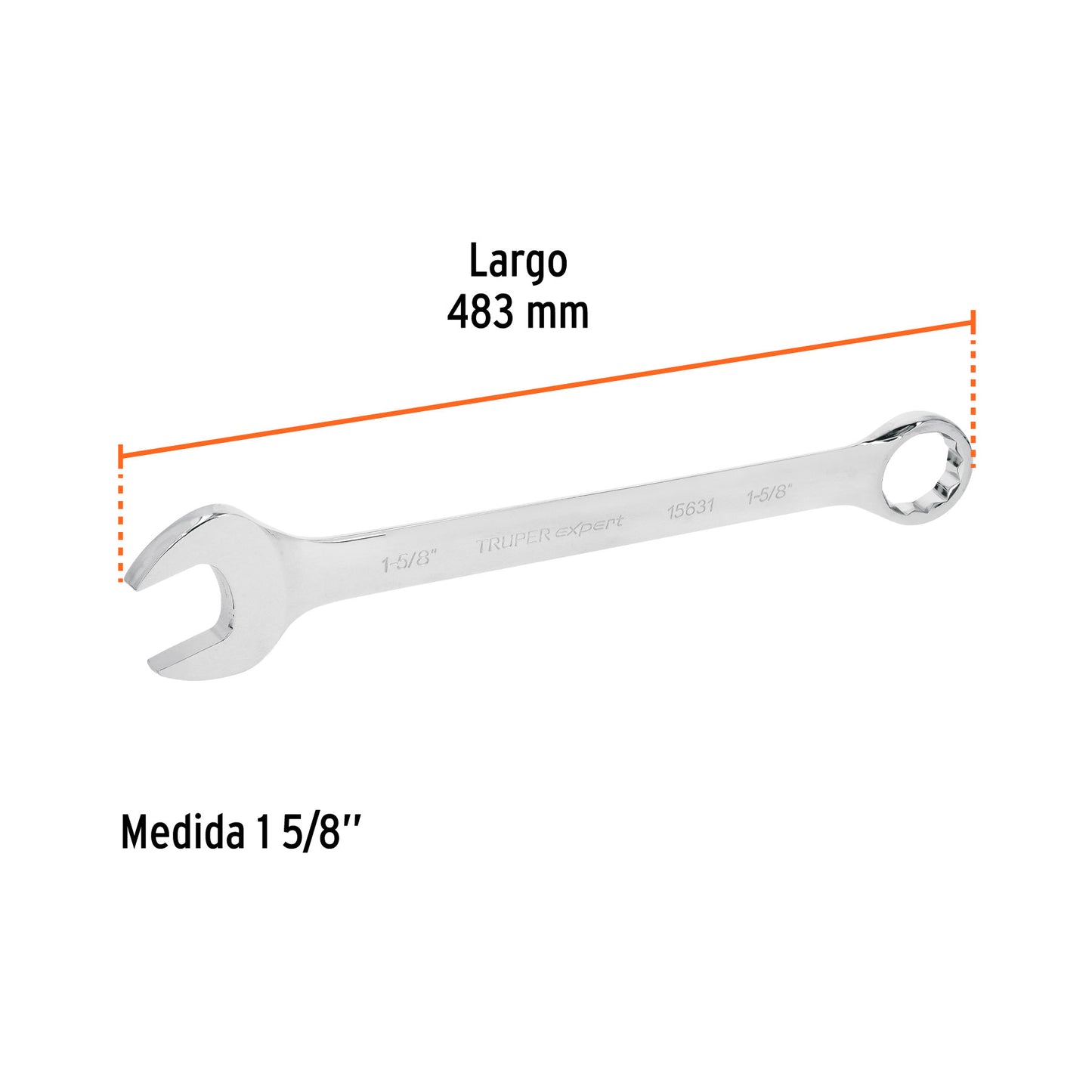 Extra-long combination wrench 1-5/8" x 483 mm long "TRUPER"