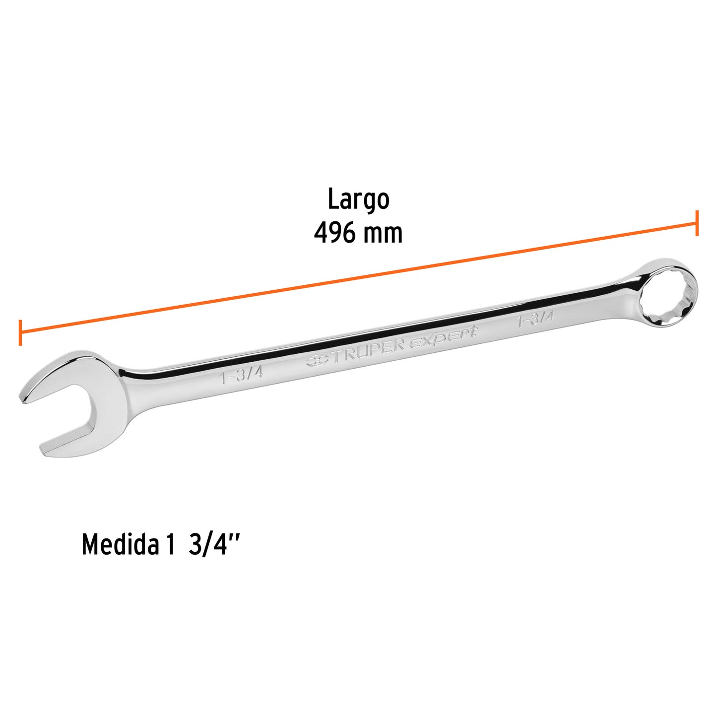 Extra-long combination wrench 1-3/4" x 496 mm long "TRUPER"