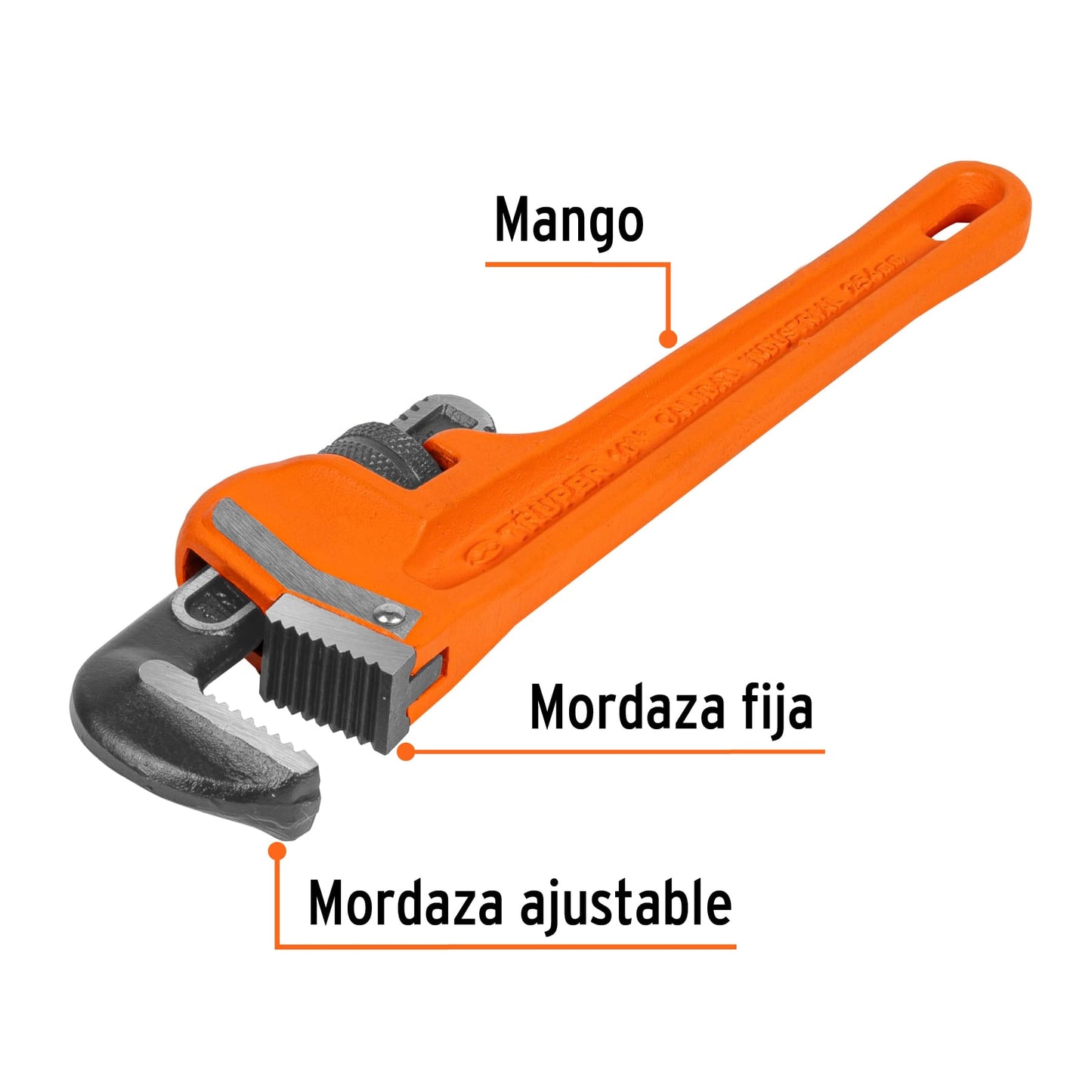 10" Stilson Wrench, Robust Ductile Iron Body, TRUPER