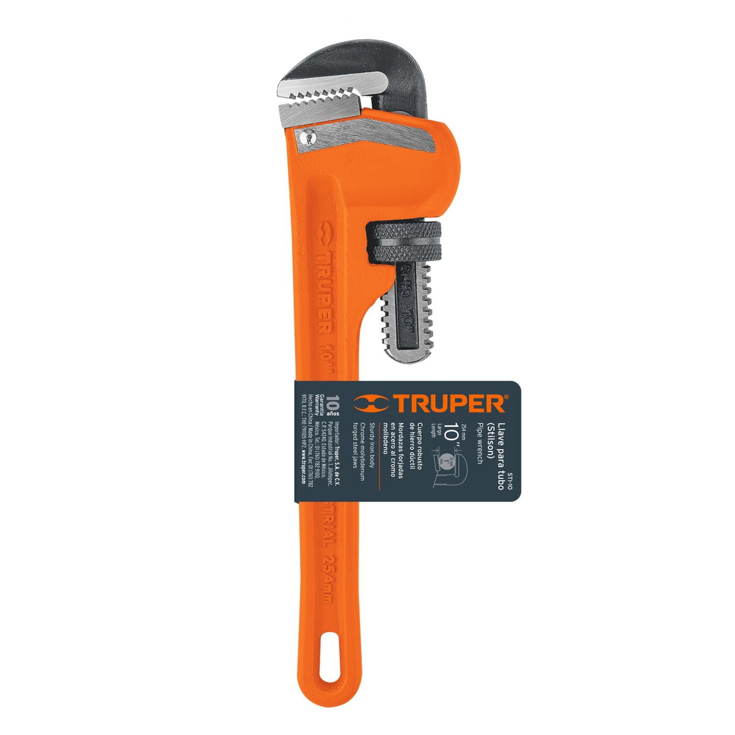 10" Stilson Wrench, Robust Ductile Iron Body, TRUPER