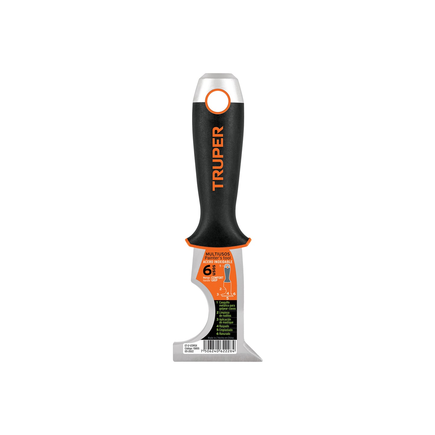 Spatula, Stainless Steel, 2-1/2" 6-Use Comfort Grip