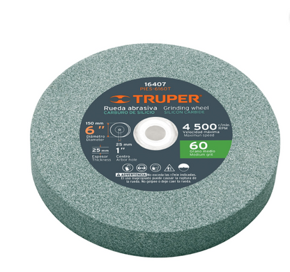 Grinding wheel 6"x25mm, silicon carbide, grit 60 "TRUPER"