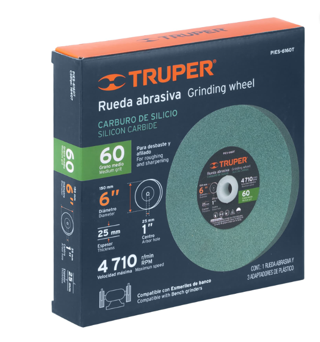 Grinding wheel 6"x25mm, silicon carbide, grit 60 "TRUPER"
