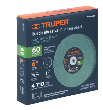 Grinding wheel 6"x25mm, silicon carbide, grit 60 "TRUPER"