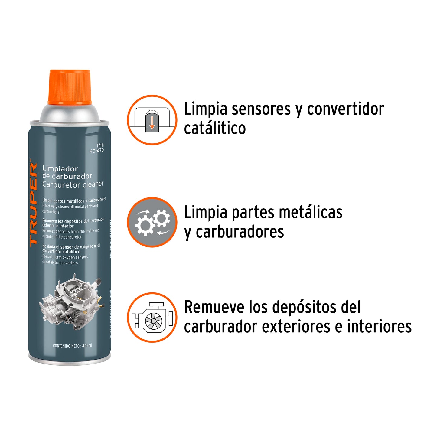 Carburetor Cleaner, 470ml (16oz), TRUPER