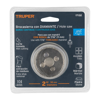 Continuous Edge Diamond Drill Bit, 2" TRUPER