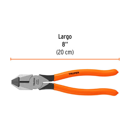 Heavy Duty Electrician's Pliers, 8" PVC Handle, TRUPER