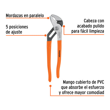 10" Extension Pliers with PVC Handle, TRUPER