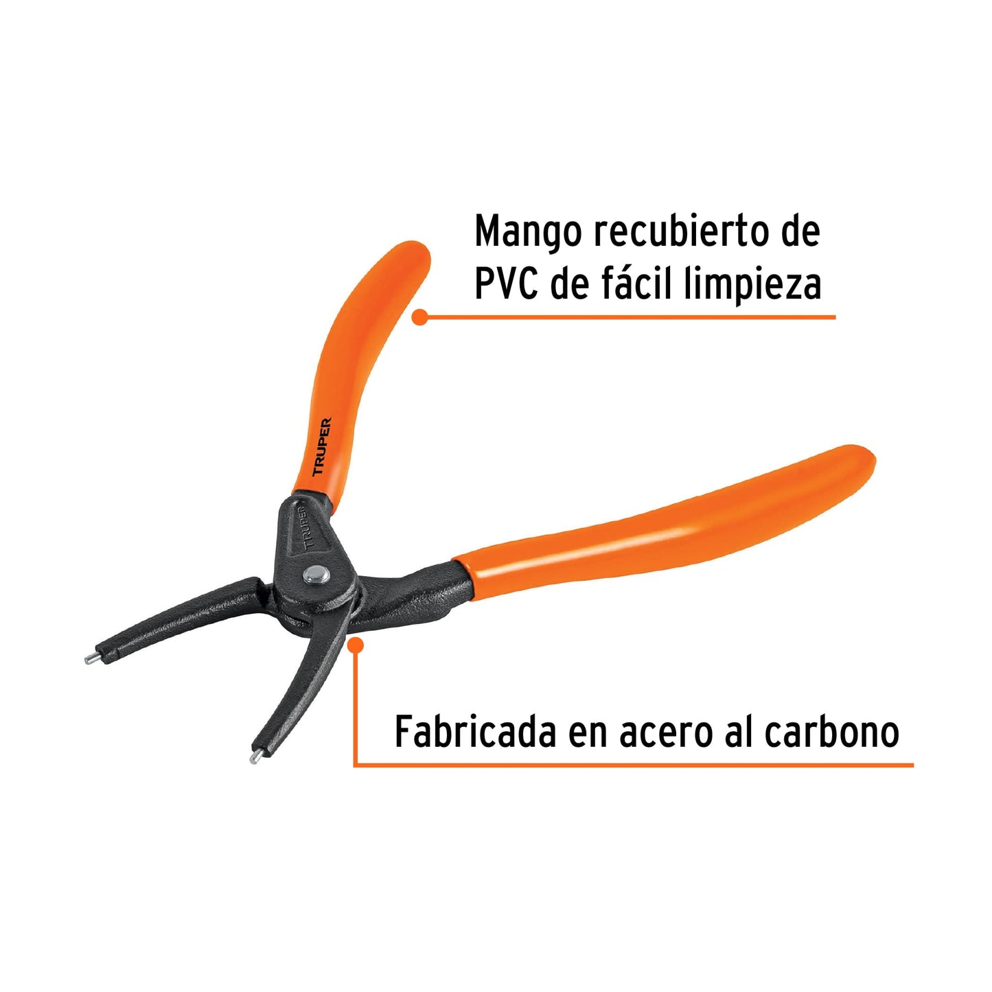 7" Straight Nose Pliers for Closing Rings, PVC Handle