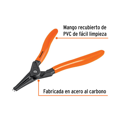 7" Straight Nose Pliers for Opening Rings, PVC Handle