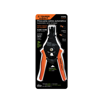 Automatic Wire Stripper, 6" 16 to 12 AWG, TRUPER EXPERT
