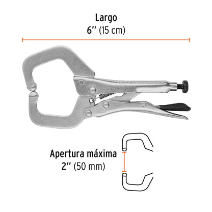 6" C-type locking pliers with fixed jaw "TRUPER"