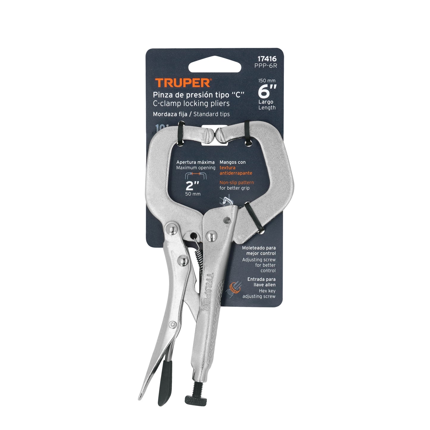 6" C-type locking pliers with fixed jaw "TRUPER"