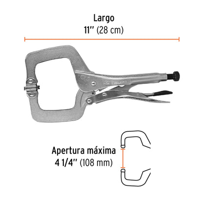 Type "C" Locking Pliers 11" With Self-Adjusting Jaw