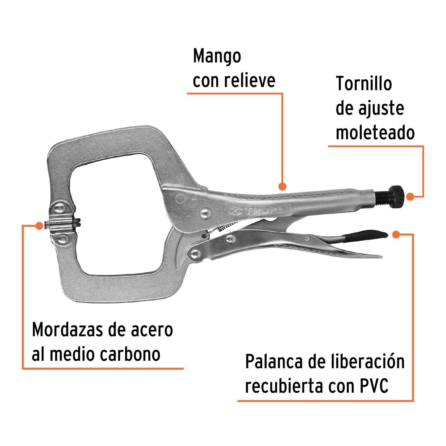 Type "C" Locking Pliers 11" With Self-Adjusting Jaw