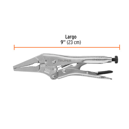 Locking Pliers, Long Nose, 9" TRUPER