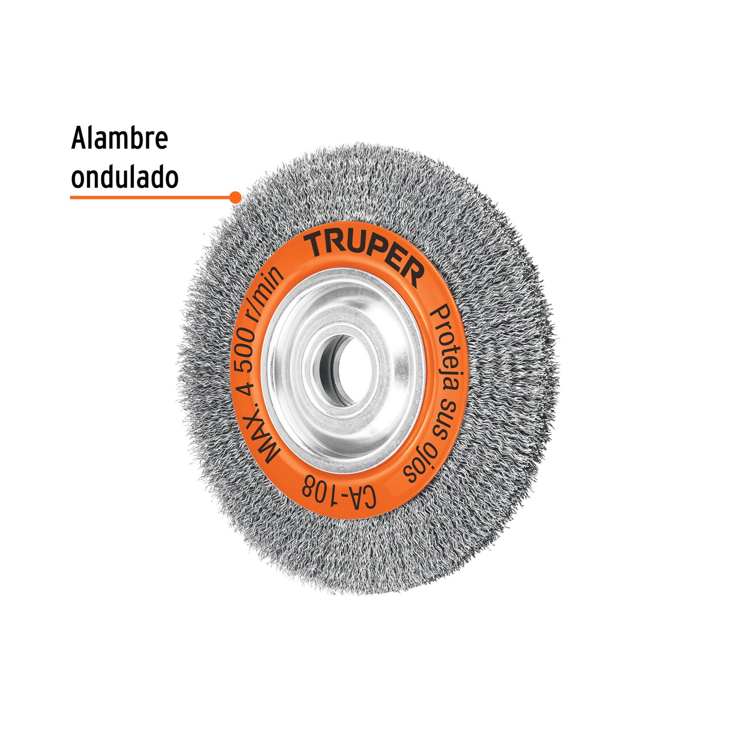 Crimped Wire Brush For Grinder, 8" x 7/8" TRUPER