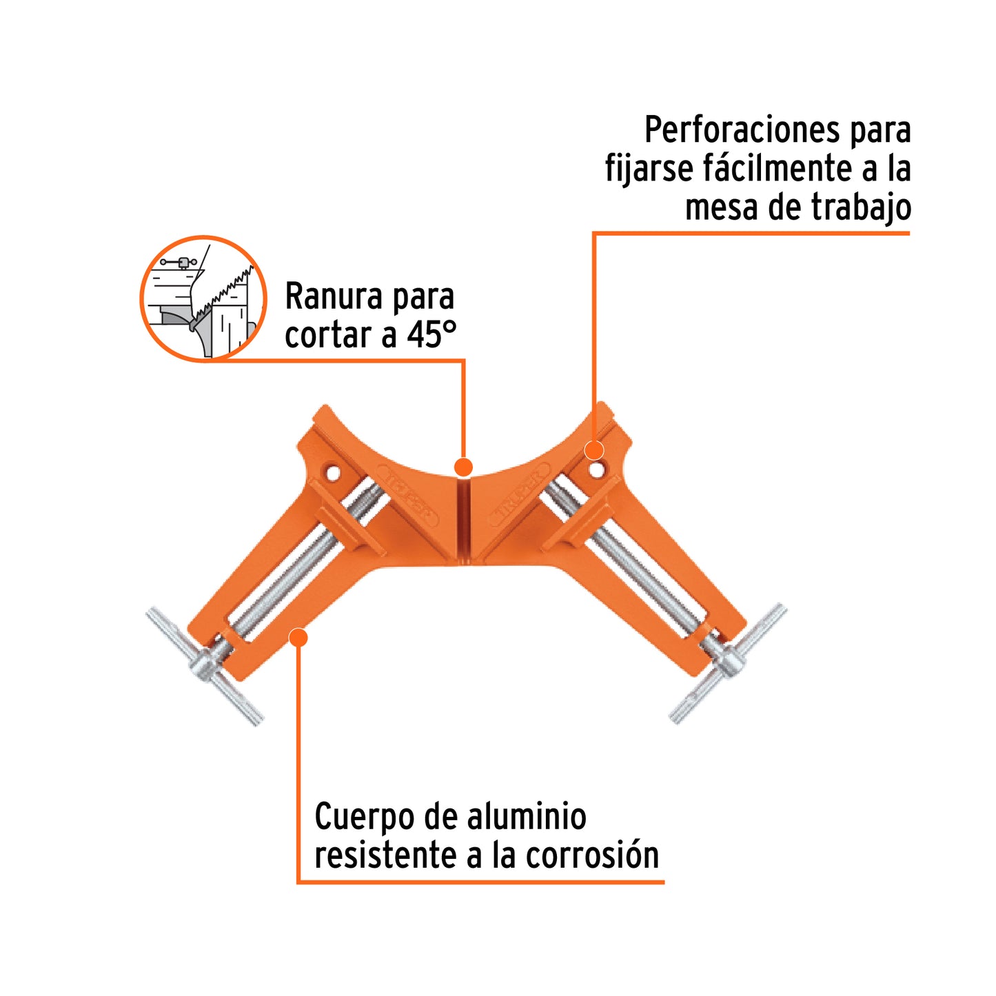 Corner Clamp 3" Professional, Aluminum Body, TRUPER