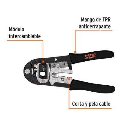 8" Crimping Tool, Interchangeable Modules, TRUPER
