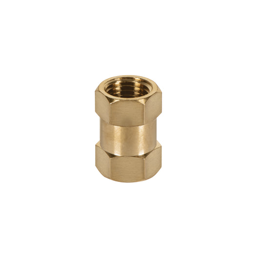 Brass Coupling, Female-Female, 1/4" NPT Thread, TRUPER