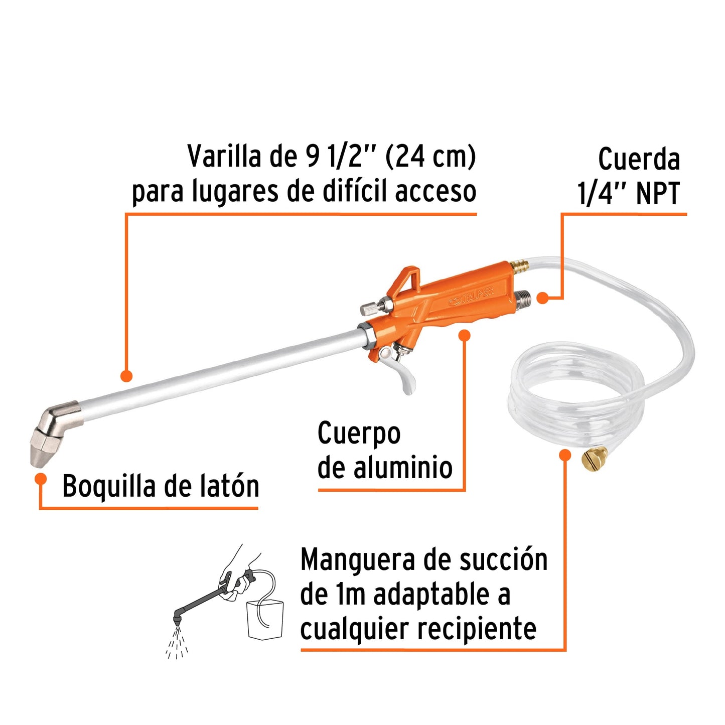 Aluminum Machine Cleaning Gun, TRUPER