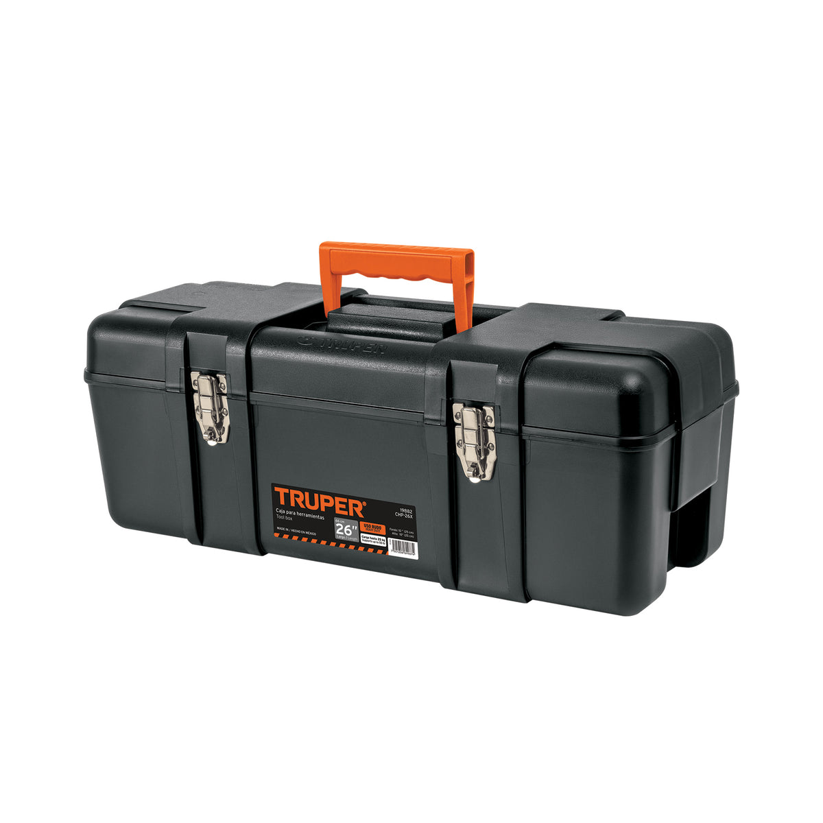 26" industrial tool box with metal latches