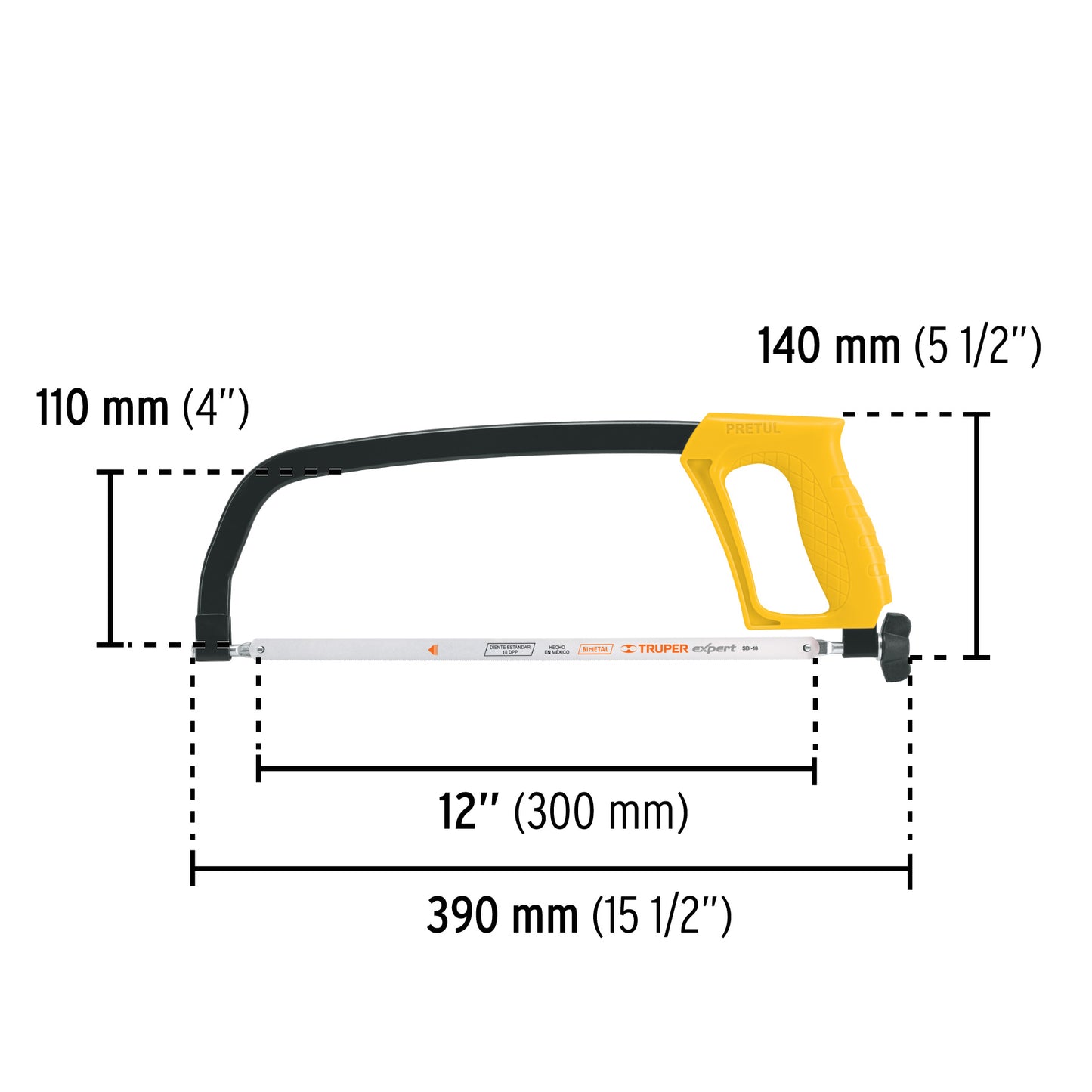 12" Bow For Saw Blade, PRETUL