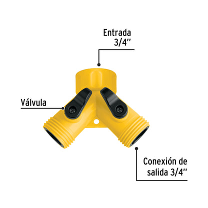 Plastic "Y" Connector for Hose 3/4"  PRETUL