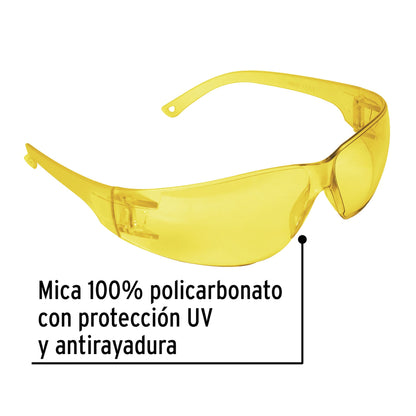 Amber Safety Glasses, PRETUL