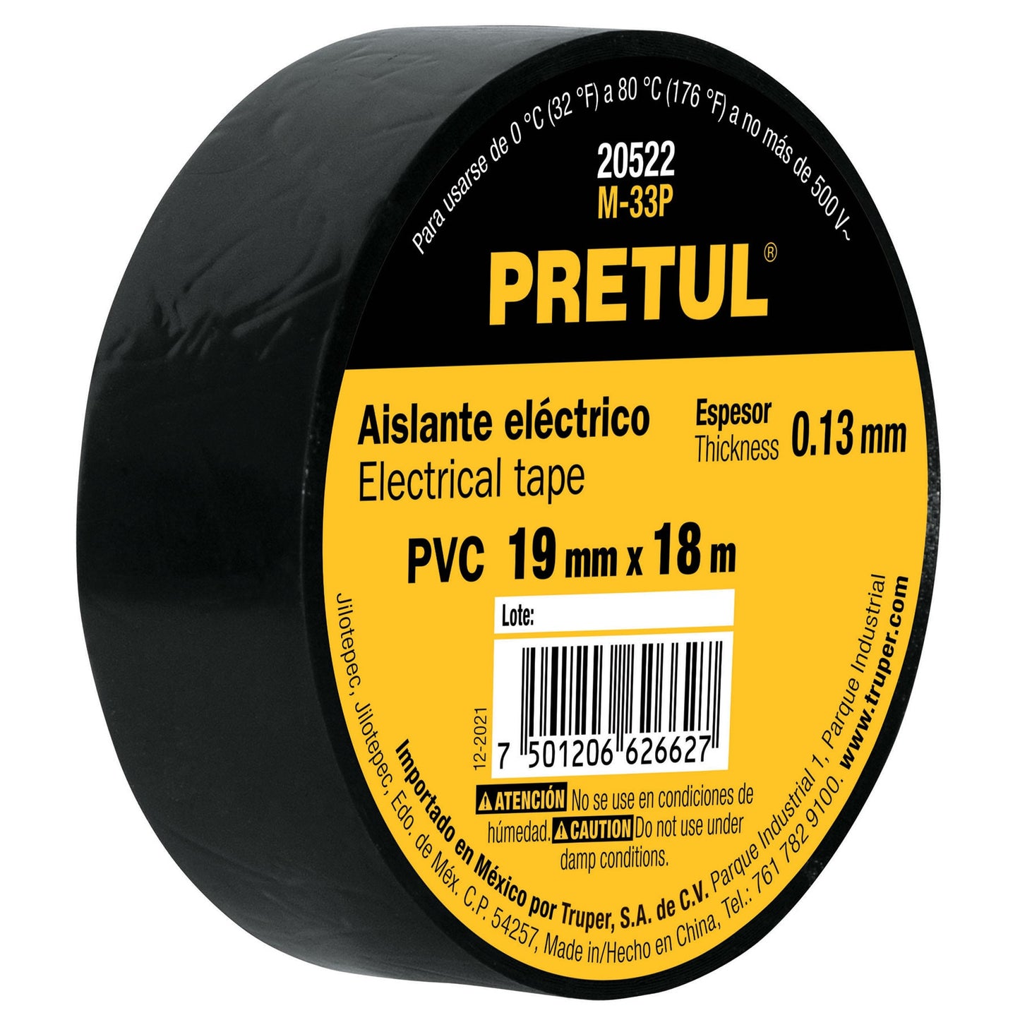 Tape Black  Electrical 19 MM x 18 M PRETUL