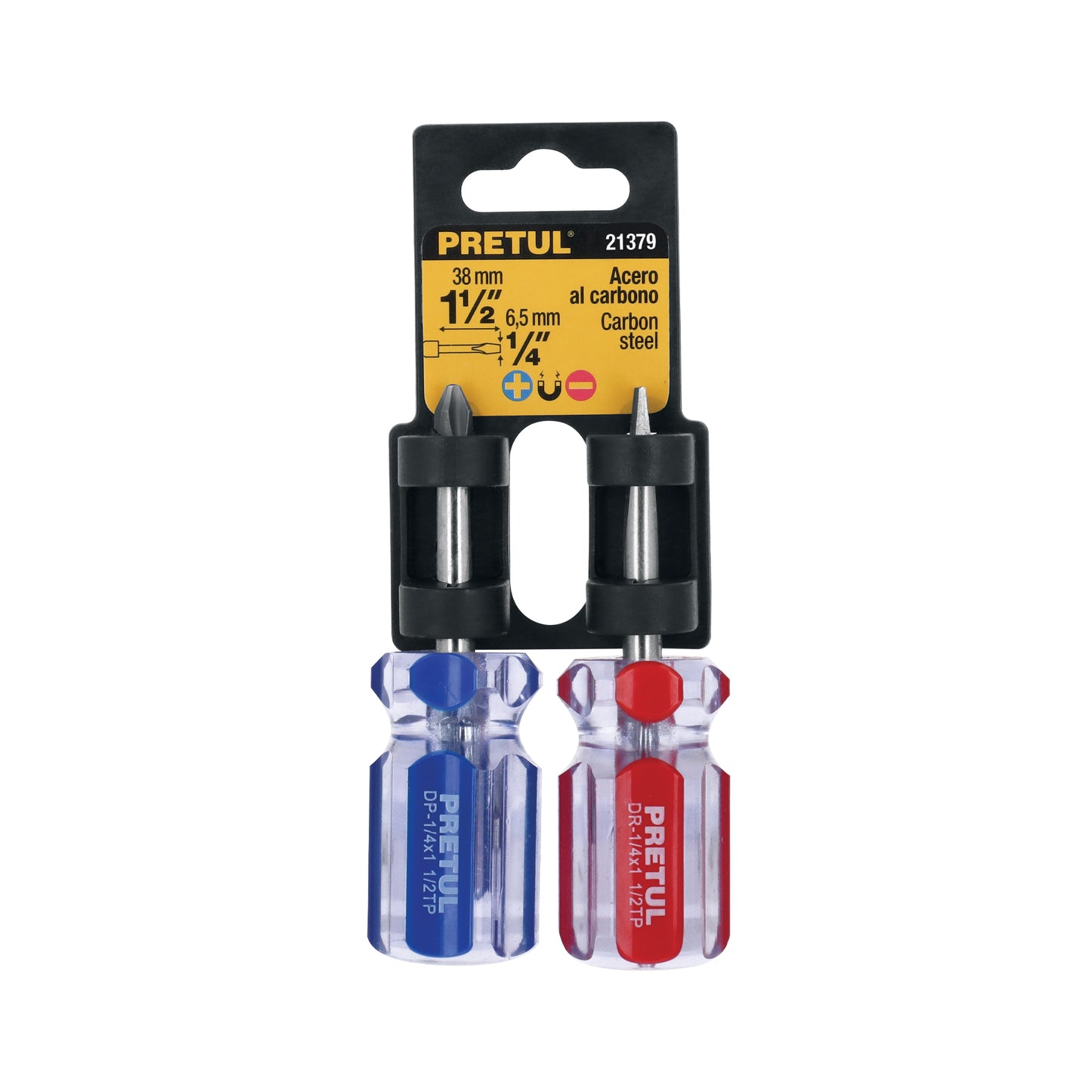 Duo of Screwdrivers 1/4 x 1-1/2" PVC Handle, PRETUL