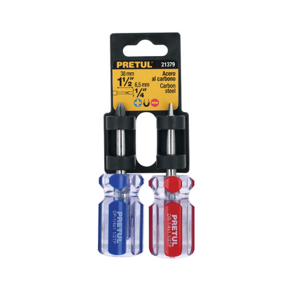 Duo of Screwdrivers 1/4 x 1-1/2" PVC Handle, PRETUL