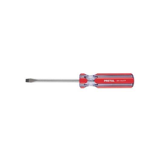 Flat Screwdriver 1/4 x 4" PVC Handle, PRETUL