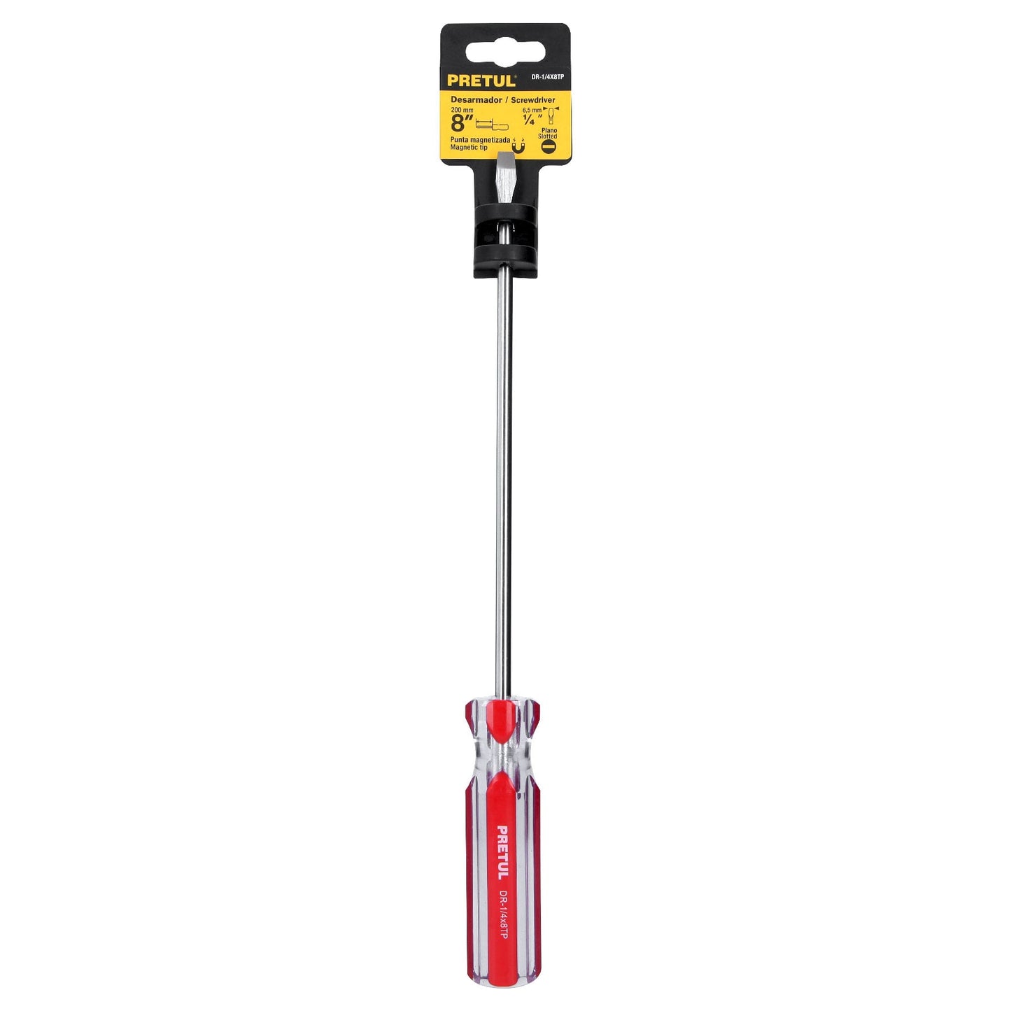 Flat Screwdriver 1/4 x 8" PVC Handle, PRETUL