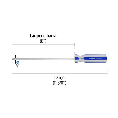 Cross Screwdriver 1/4 x 8" PVC Handle, PRETUL