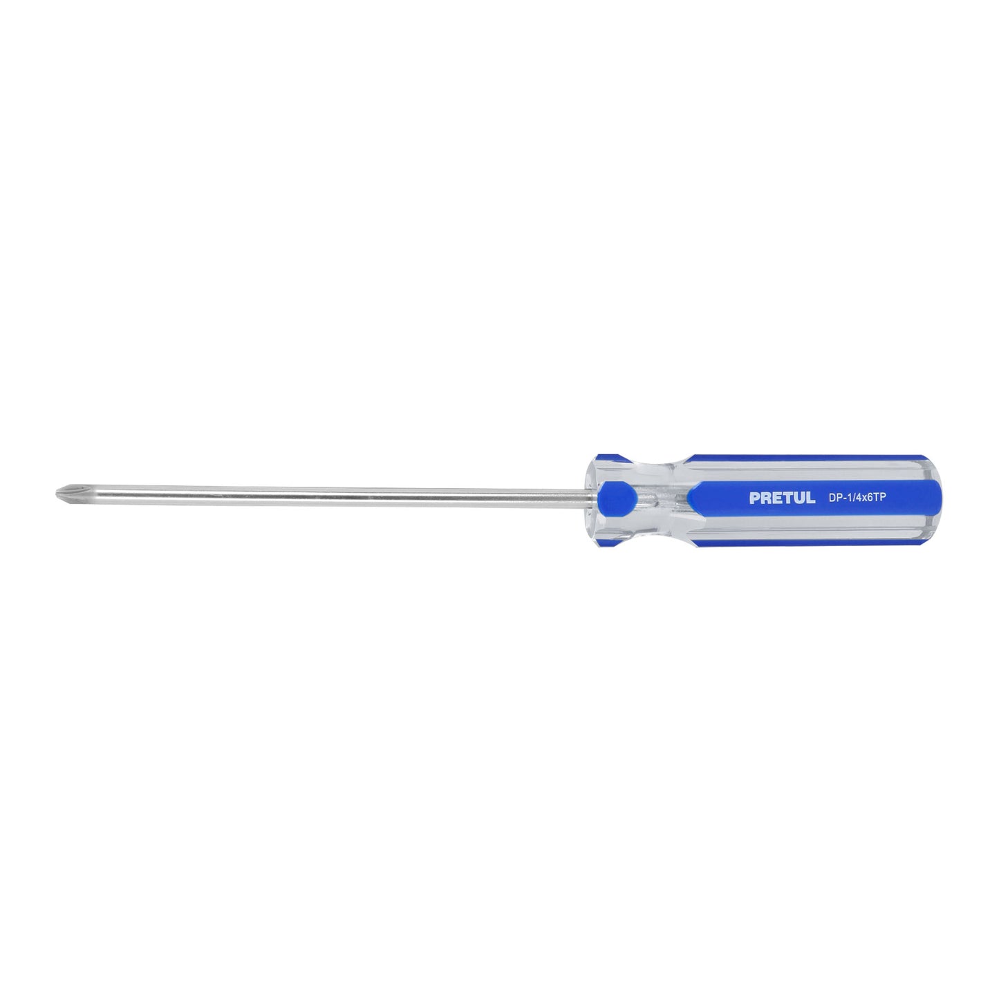 Cross screwdriver 1/4 x 6" PVC handle, PRETUL