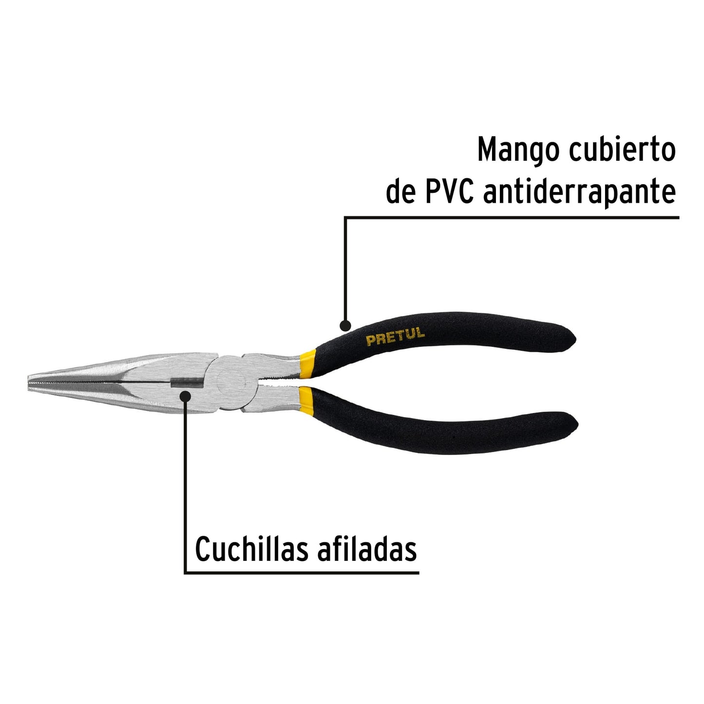 Point and Cut Pliers 8" PVC Handle, PRETUL