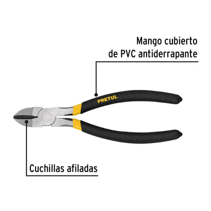 Diagonal Cutting Pliers 8" PVC Handle, PRETUL