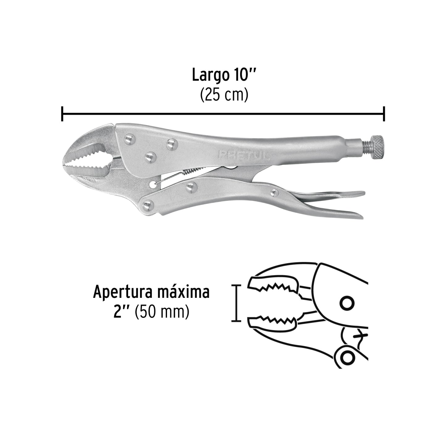 Straight Jaw Locking Pliers, 10"  PRETUL