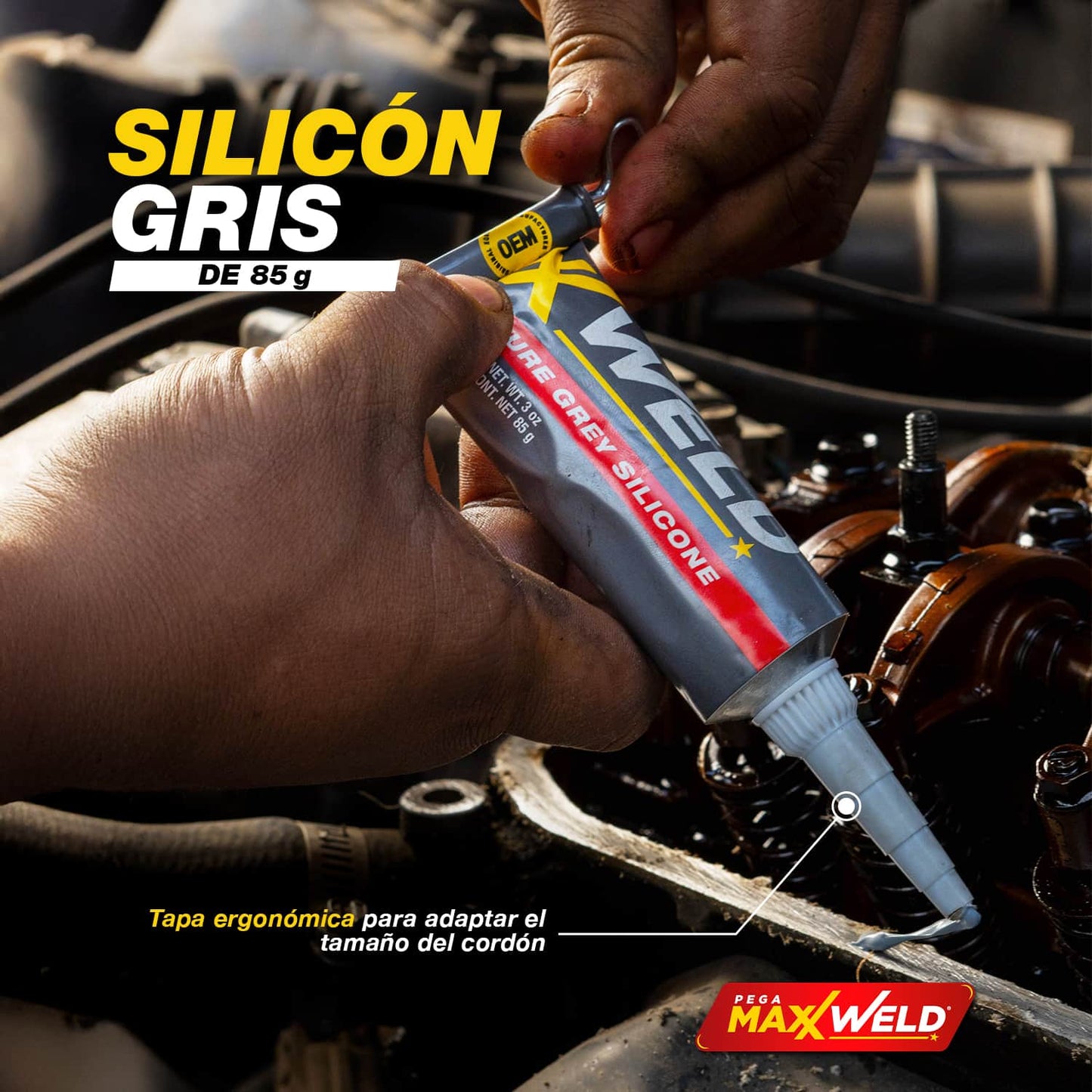 Gray silicone gasket maker